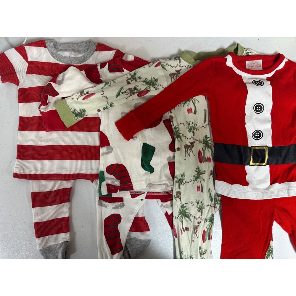 Carters Wondershop Kids Christmas Pajama Bundle 12M Red White Holiday Sets
